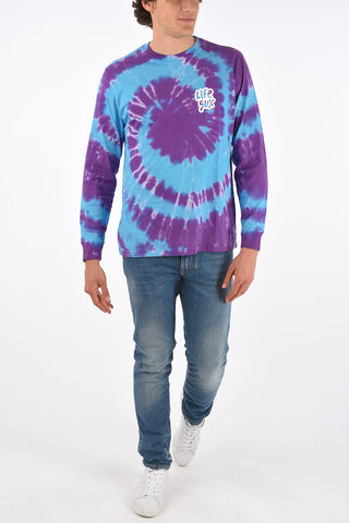 Tie dye effect crew-neck sweatshirt