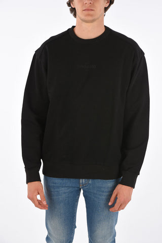 Printed back crew-neck sweatshirt