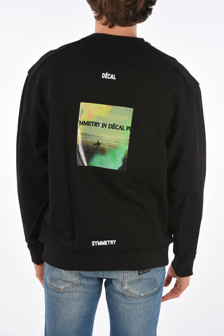 Printed back crew-neck sweatshirt