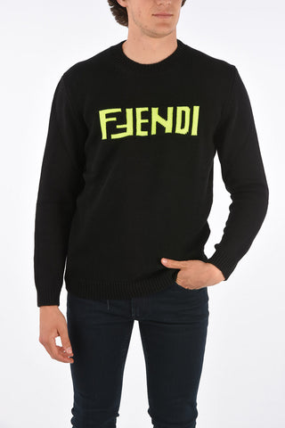 cashmere WORDING crew-neck sweater