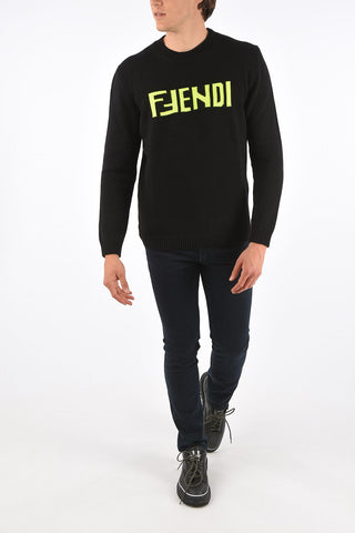 cashmere WORDING crew-neck sweater