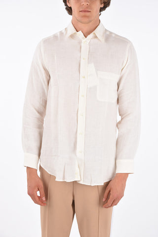 COLLEZIONI camicia in lino con taschino