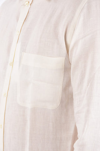 COLLEZIONI camicia in lino con taschino