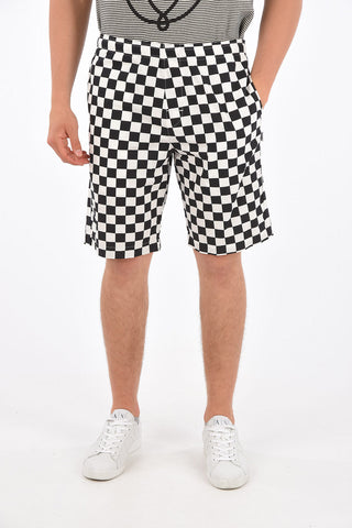 check drawstring waist bermuda shorts