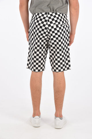 check drawstring waist bermuda shorts
