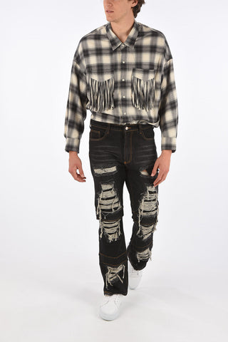 24cm vintage effect bootcut jeans