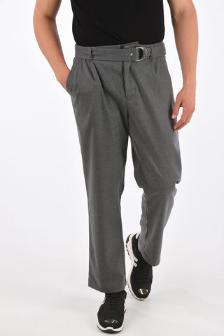double pleat trousers with belt