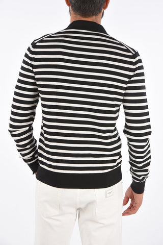 striped polo shirt without button