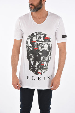 HOMME printed v-neck t-shirt