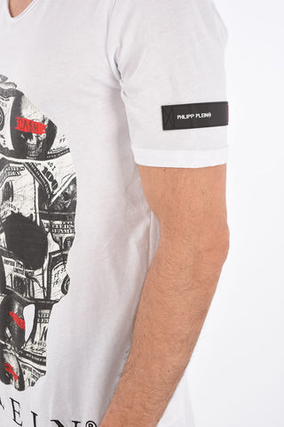 HOMME printed v-neck t-shirt