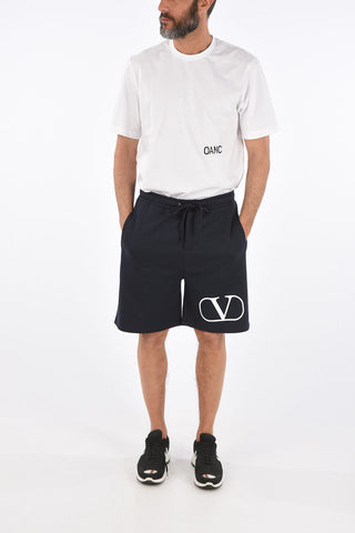 drawstring waist sweat shorts