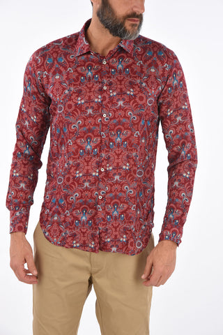 camicia disegno cashmere collo francese