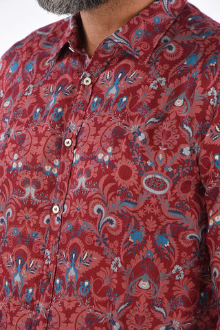 camicia disegno cashmere collo francese