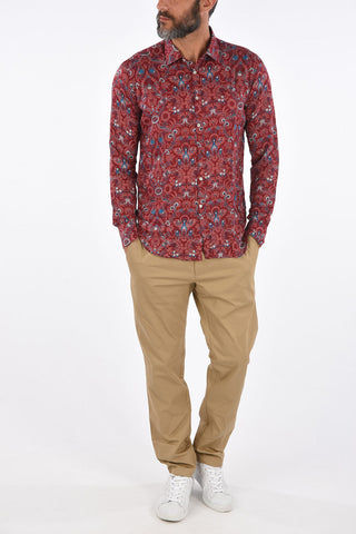 camicia disegno cashmere collo francese