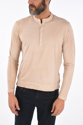 T-shirt henley a manica lunga
