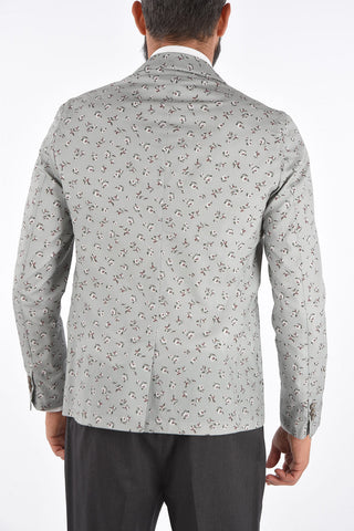 CC COLLECTION floral-print center vent notch lapel 2-button blazer drop 8R