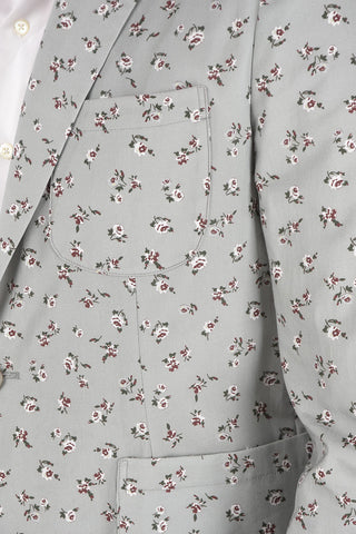 CC COLLECTION floral-print center vent notch lapel 2-button blazer drop 8R