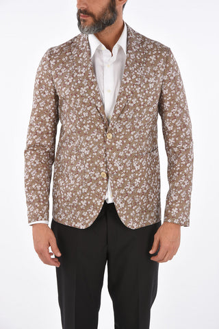 CC COLLECTION floral-print center vent notch lapel 2-button blazer drop 8R