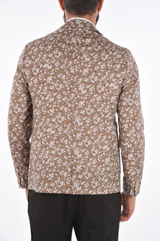 CC COLLECTION floral-print center vent notch lapel 2-button blazer drop 8R