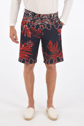 printed stretch cotton shorts