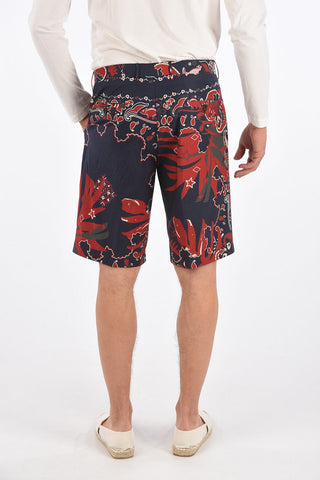 printed stretch cotton shorts
