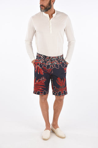 printed stretch cotton shorts