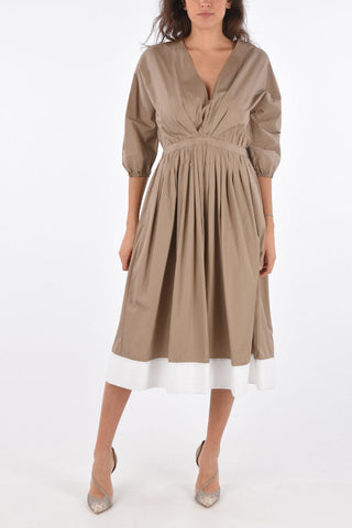 v-neck 3/4 sleeve midi caftan