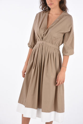 v-neck 3/4 sleeve midi caftan