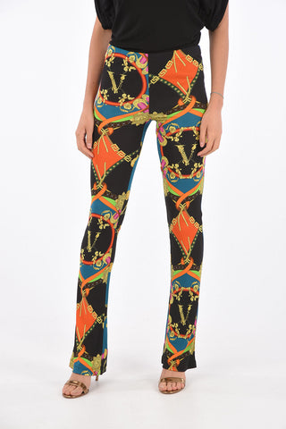 abstract print high-rise waistBoot cut leggings
