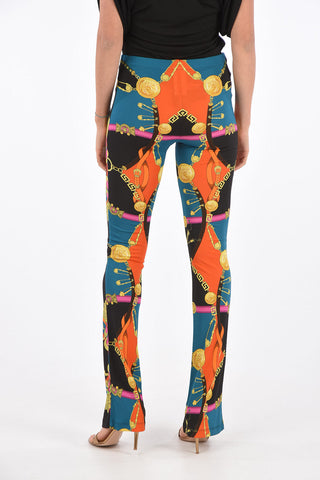 abstract print high-rise waistBoot cut leggings