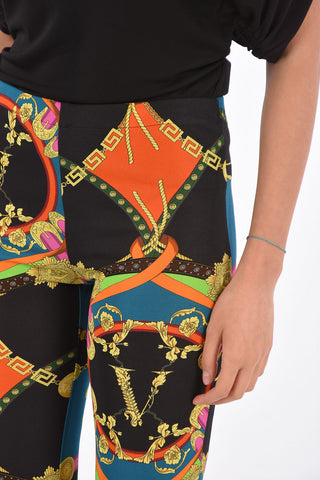 abstract print high-rise waistBoot cut leggings