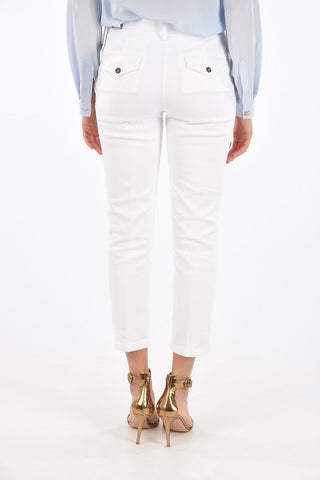 Mid-rise waist cropped jeans