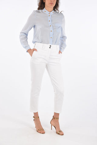 Mid-rise waist cropped jeans