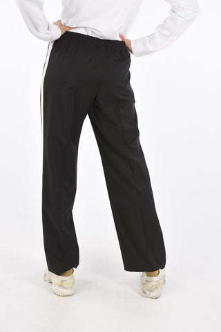 drawstring waist piping pants