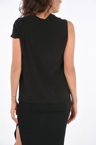 Top in Seta Monospalla con Oblo’ Dorato