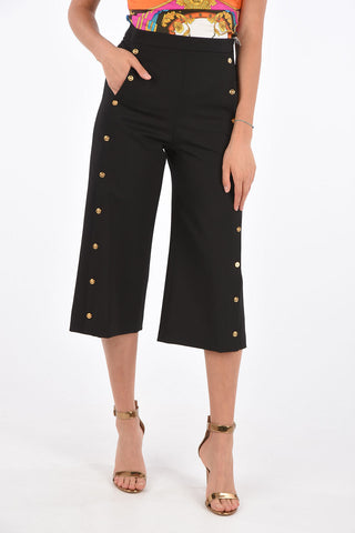 Golden buttons crop pants