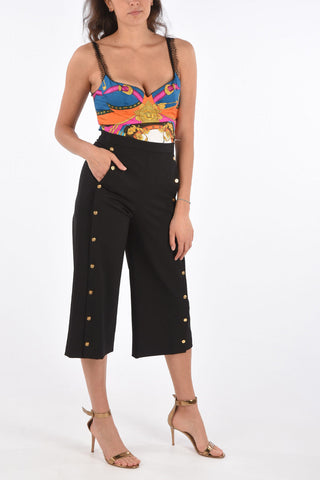 Golden buttons crop pants