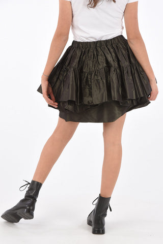 silk Taffetas drawstring waist mini circle skirt
