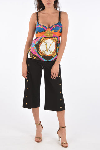 bustier top in seta con Spacchi laterali