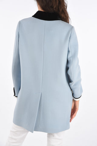 virgin wool jewel button balmacaan coat