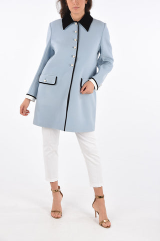virgin wool jewel button balmacaan coat