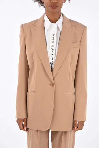 Jetted Pocket Peaked Lapel Blazer