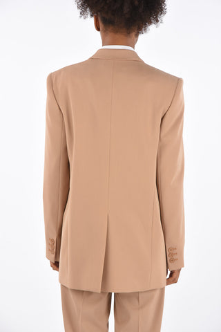 Jetted Pocket Peaked Lapel Blazer