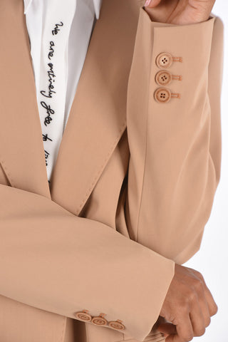 Jetted Pocket Peaked Lapel Blazer