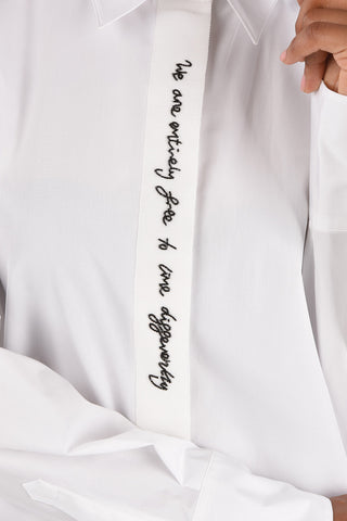 WE ARE THE WEATEHER Embroidered Spread Collar Shirt
