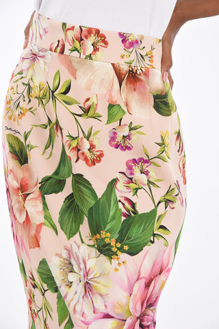 Floral Stretch Silk Skirt