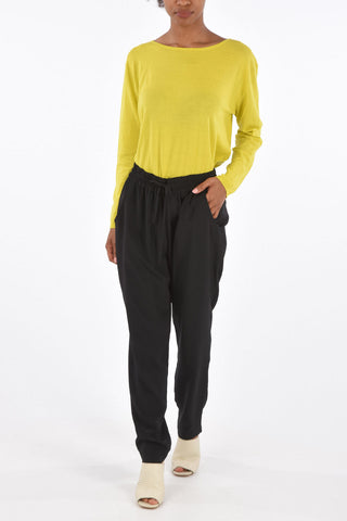 Elastic Waist Silk Pants