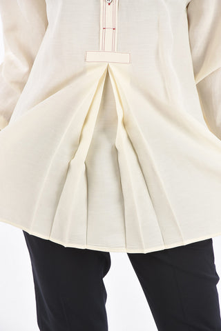 Long Sleeve Spread Collar Blouse