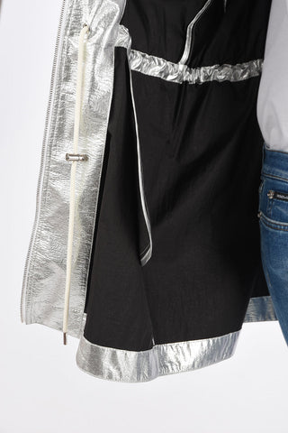 Silver Drawstring Parka