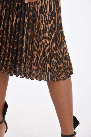 Leopard Printed RERSBY Pleated Skirt